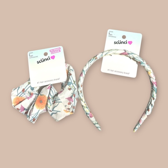 Scünci Floral Scrunchie & Braided Headband Set | NWT - Picture 2 of 3